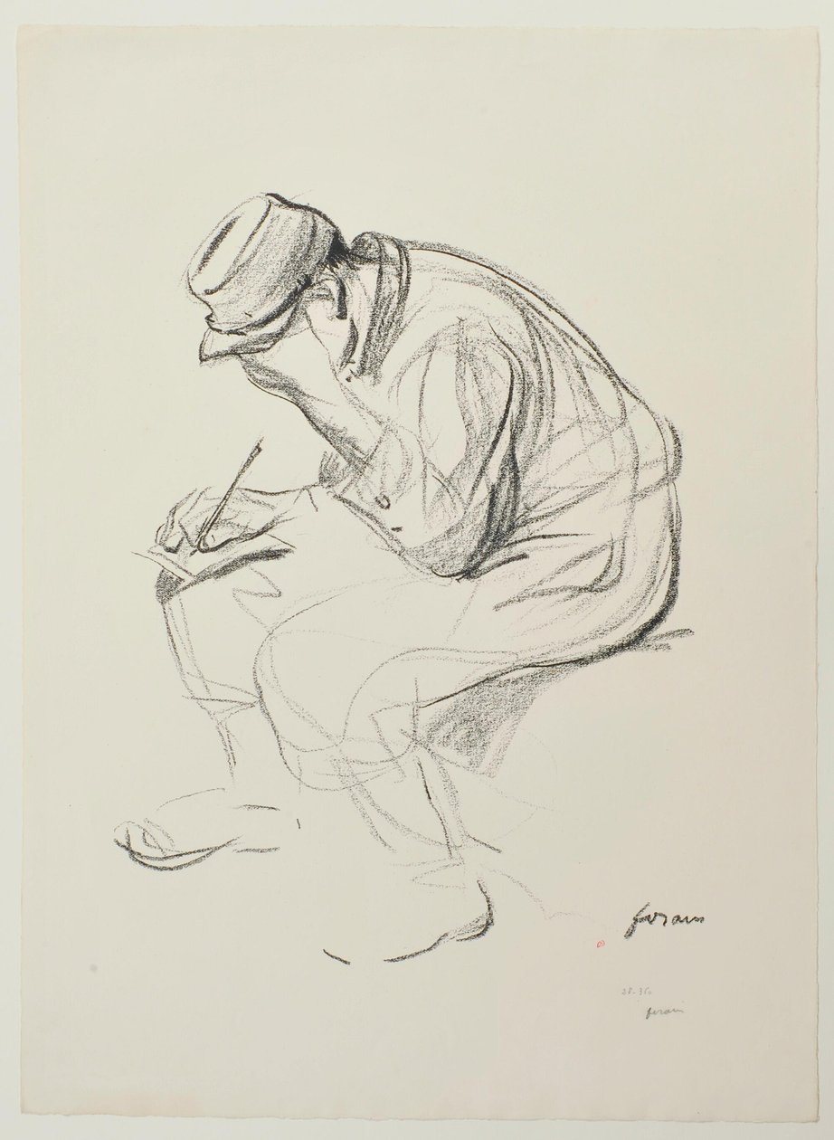 [Soldado sentado escribiendo] de Jean-Louis Forain