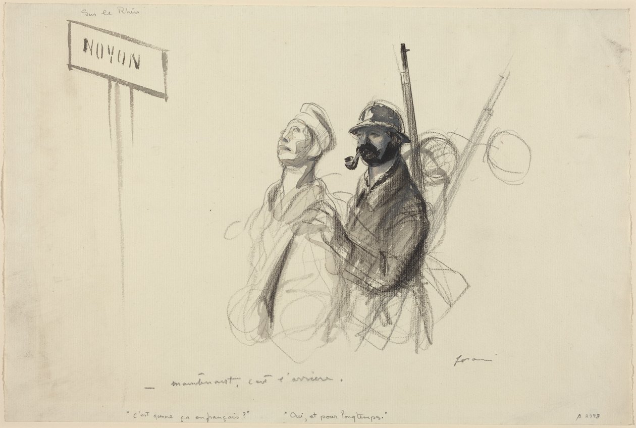 En el Rin.  —Ahora es la retaguardia. de Jean-Louis Forain
