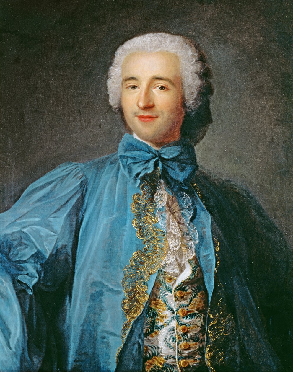 Retrato de un caballero con abrigo azul de Jean Marc Nattier