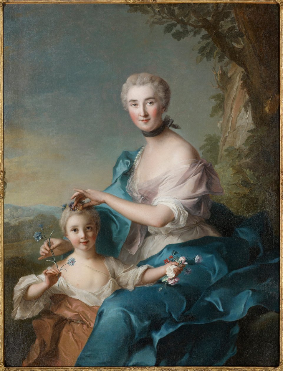 Retrato de la señora Crozat de Thiers y su hija de Jean-Marc Nattier