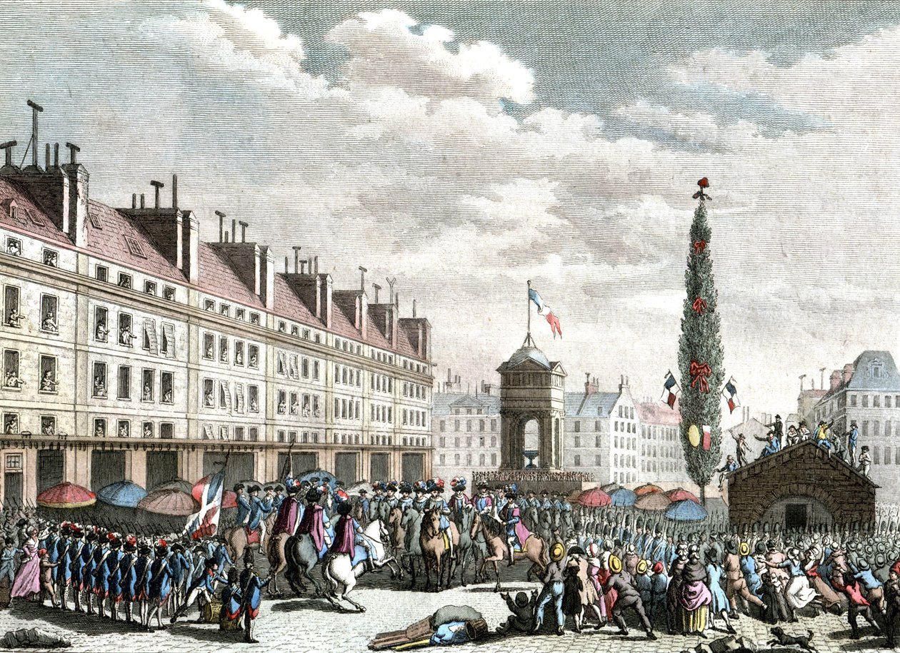 proclamación de la constitución francesa,1791, finales del siglo xviii (grabado ) de Jean (after) Duplessis Bertaux