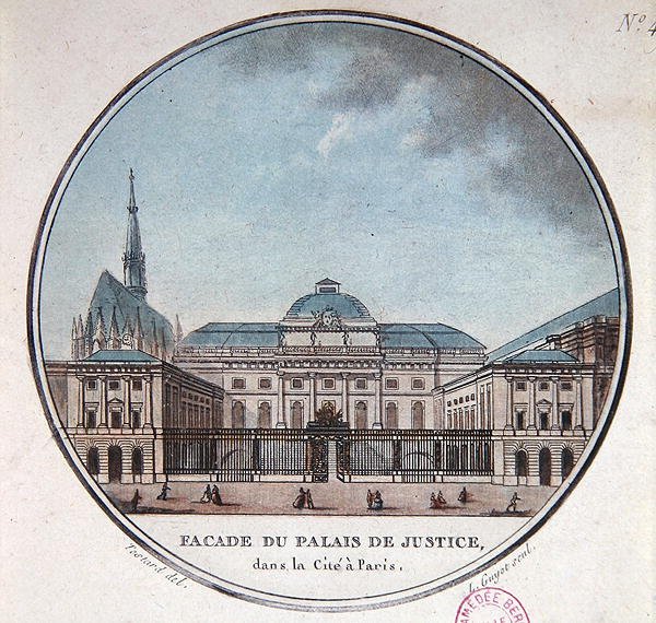 Fachada del Palais de Justice, c.1785 de Jean (after) Testard