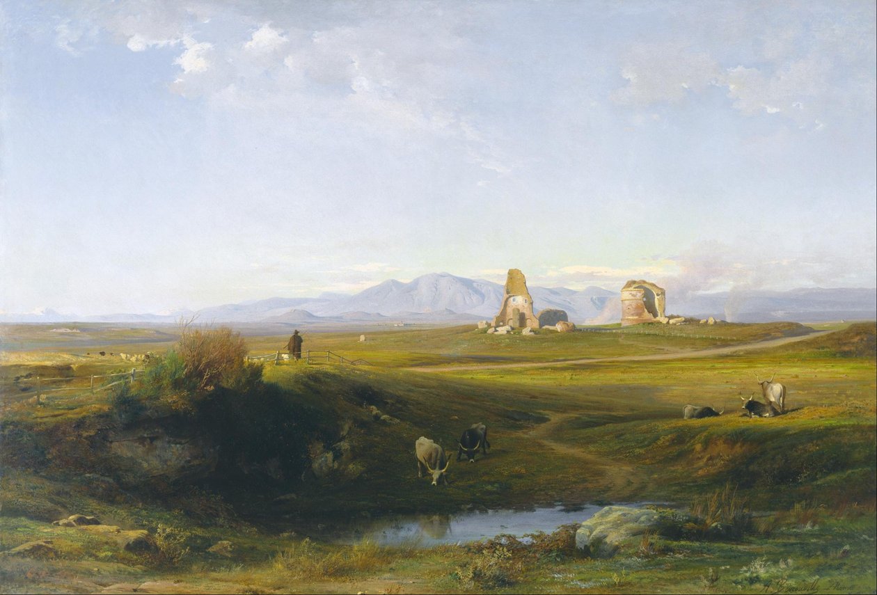 Una vista de la campiña romana de Jean Achille Benouville