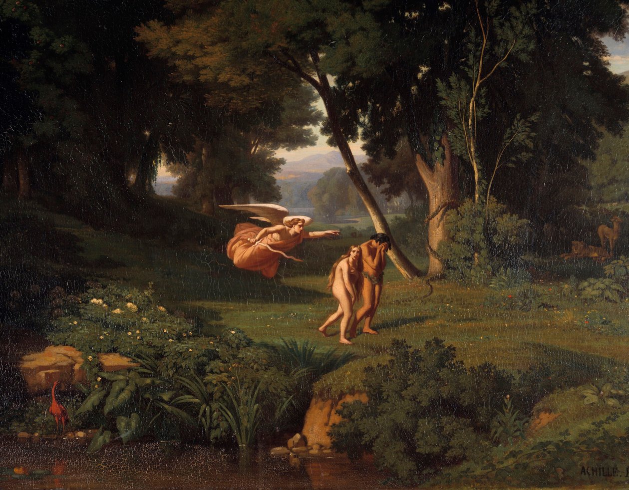 Adán y Eva expulsados del Paraíso de Jean Achille Benouville