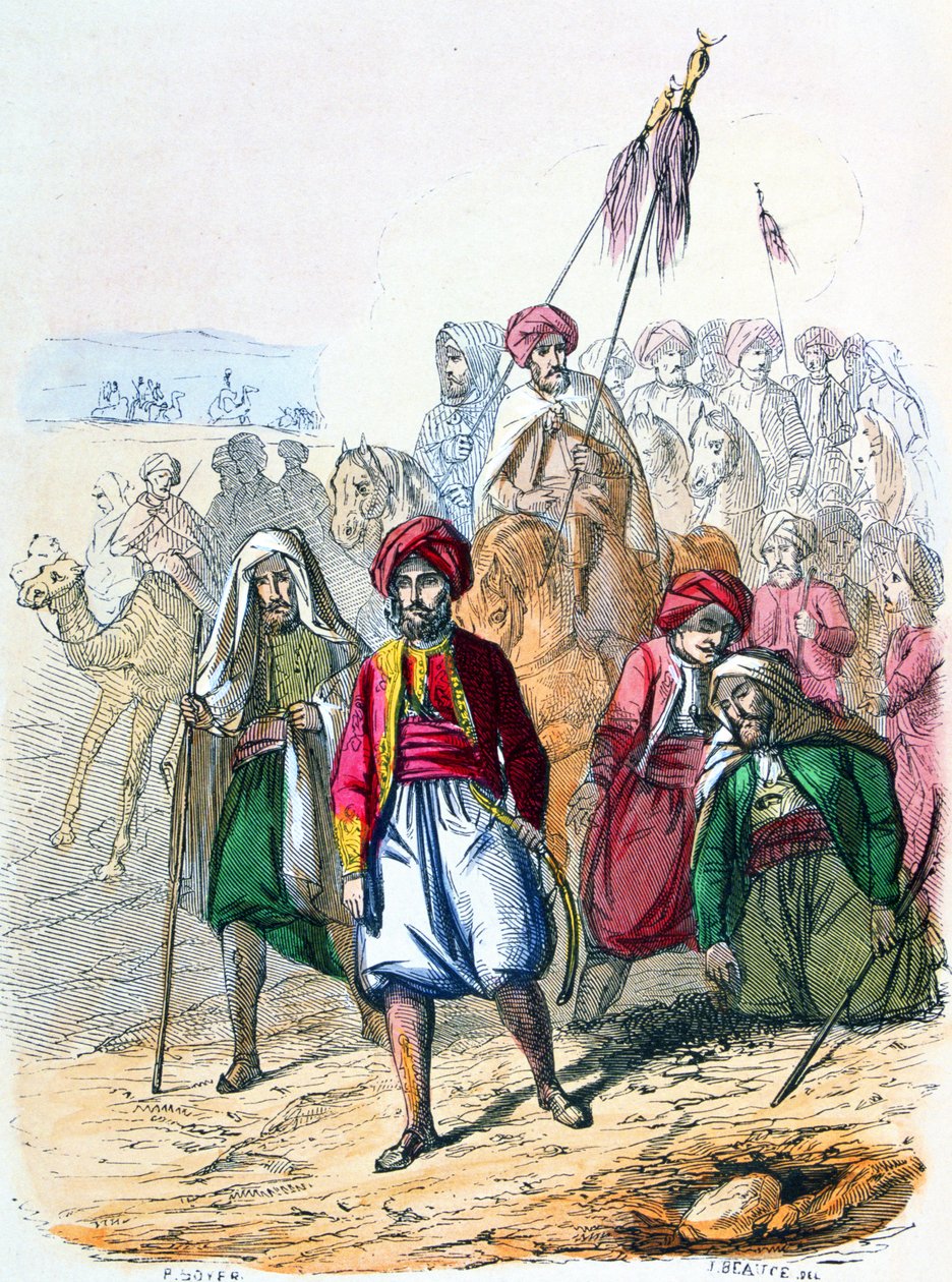 Ibrahim Pachá (1789-1848) a pie con sus tropas durante la campaña contra los wahabíes de Jean Adolphe Beauce