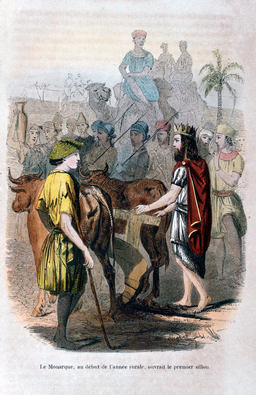 El monarca, al comienzo del año rural, abrió el primer surco, 1847 de Jean Adolphe Beauce