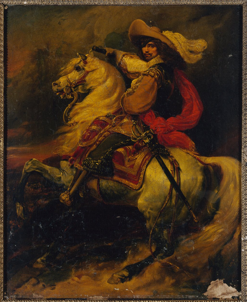 Francés: Retrato ecuestre de Josias, conde de Rantzau (1609-1650), mariscal de Francia de Jean Alaux