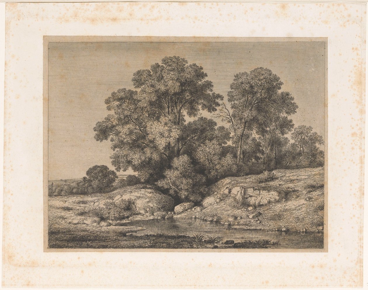 Piscina al pie de un grupo de árboles de Jean Alexis Achard