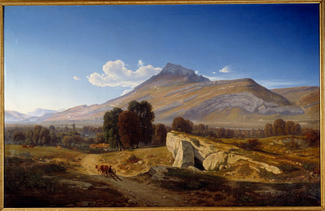 Vista del valle del Isère tomada en Saint Egreve. Pintura de Jean Alexis Achard (1807-1884) de Jean Alexis Achard