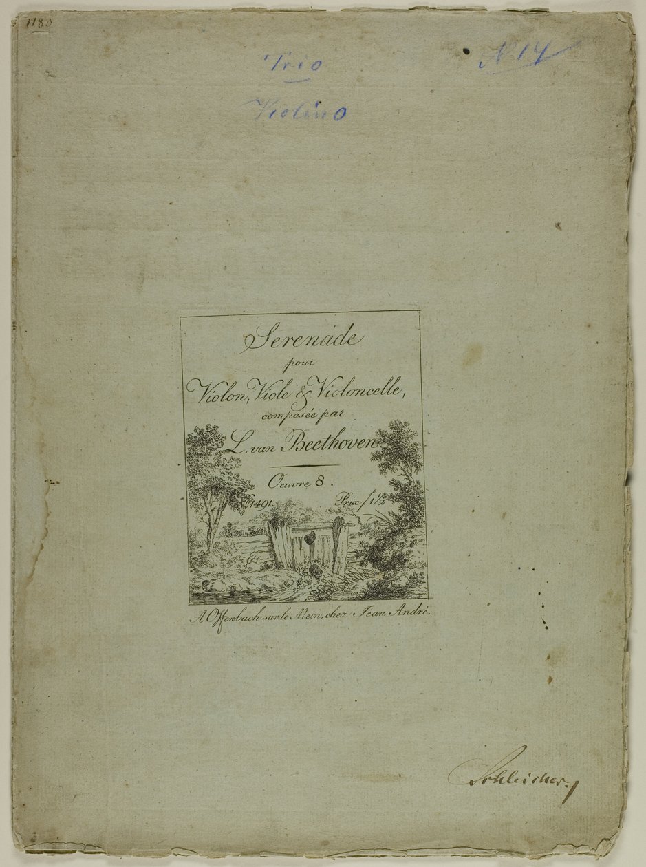 Serenata para violín, viola y violonchelo, compuesta por Ludwig von Beethoven de Jean Andre
