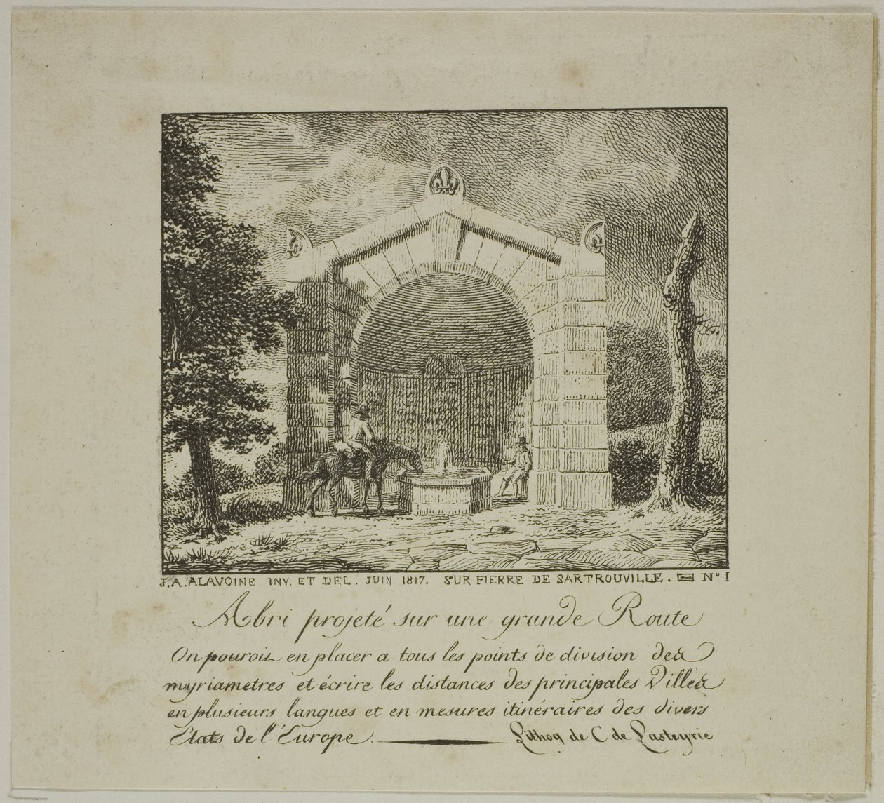 Proyecto para un refugio a lo largo de una carretera de Jean Antoine Alavoine