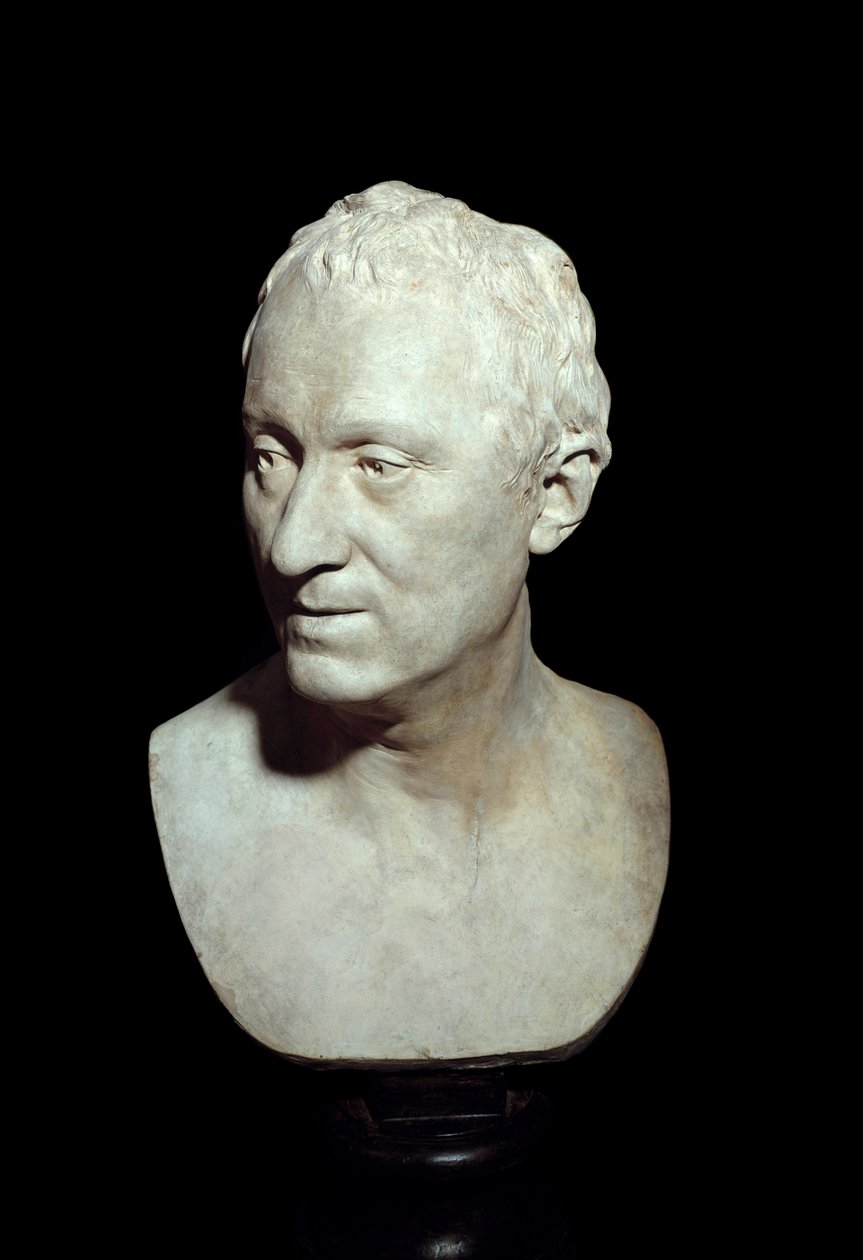Busto de terracota del filósofo Denis Diderot (1713-1784) de Jean Antoine Houdon