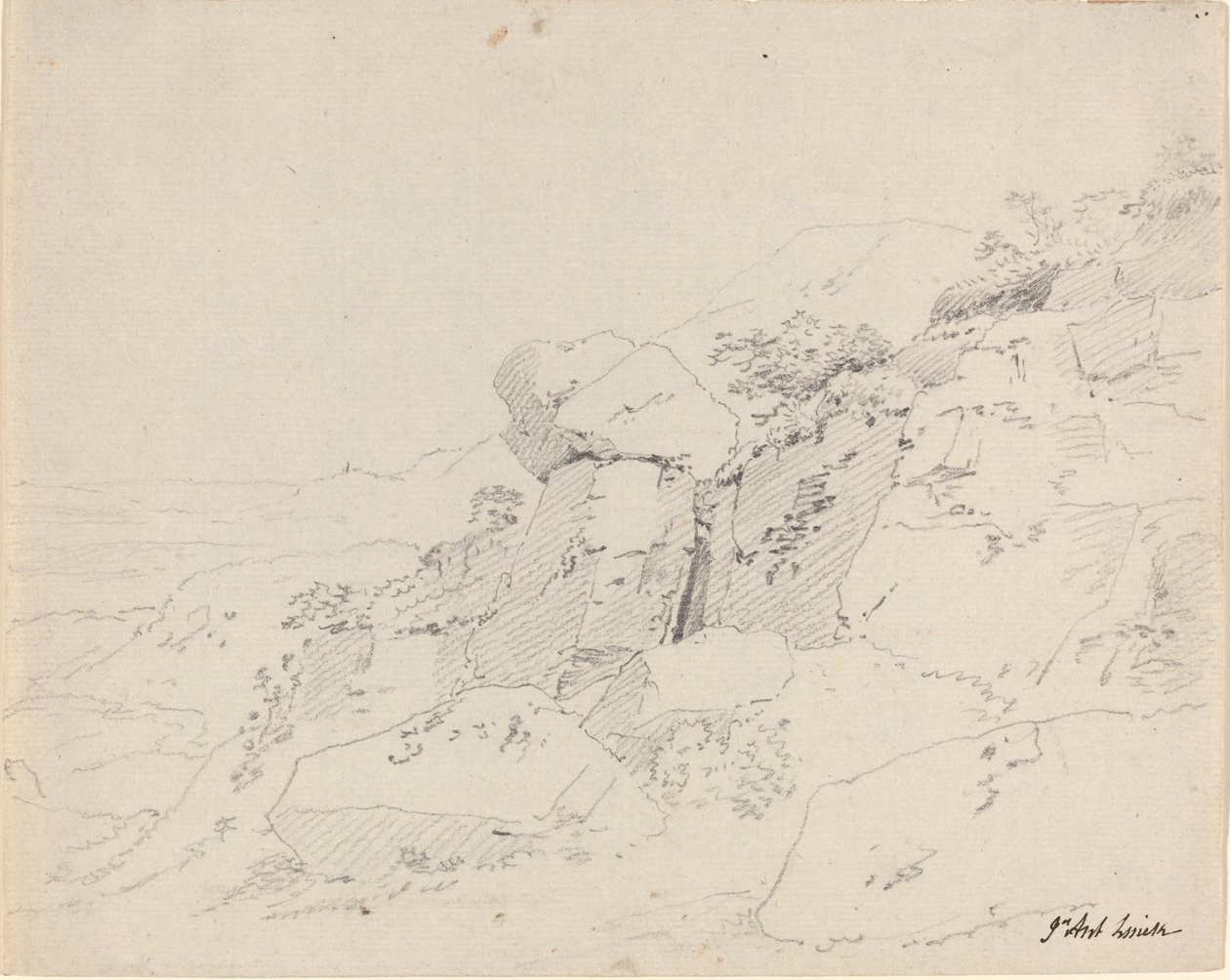 Rocas Glaciares en el Borde de una Montaña de Jean Antoine Linck