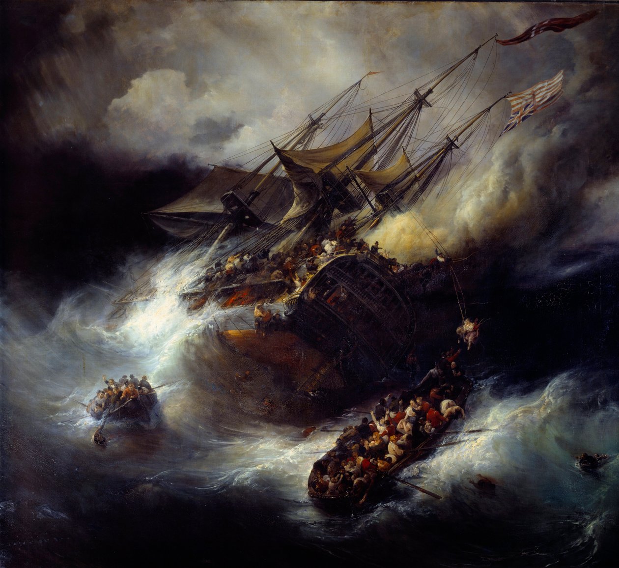Incendio del Kent. Hundimiento de un barco (1800) de Jean Antoine Theodore Gudin