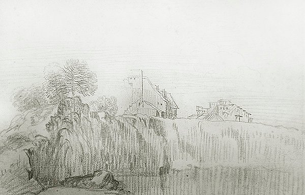 Casa al borde de un acantilado empinado de Jean Antoine Watteau