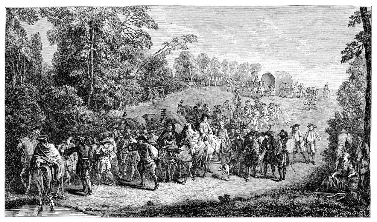Infantería Marchando de Jean Antoine Watteau