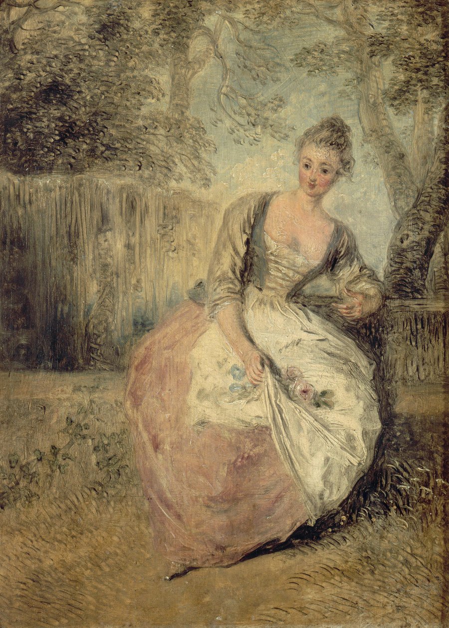 La amante inquieta, 1716-1720 de Jean Antoine Watteau