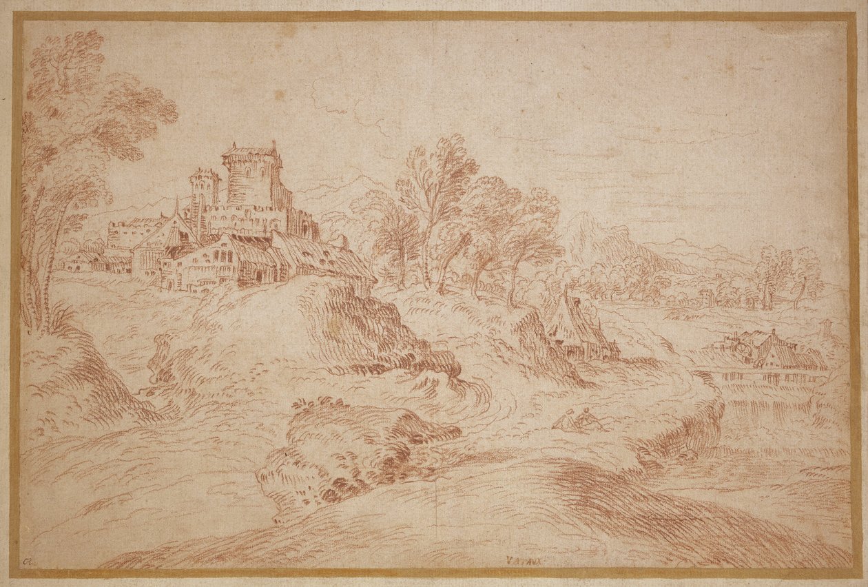 Paisaje con castillo de Jean Antoine Watteau