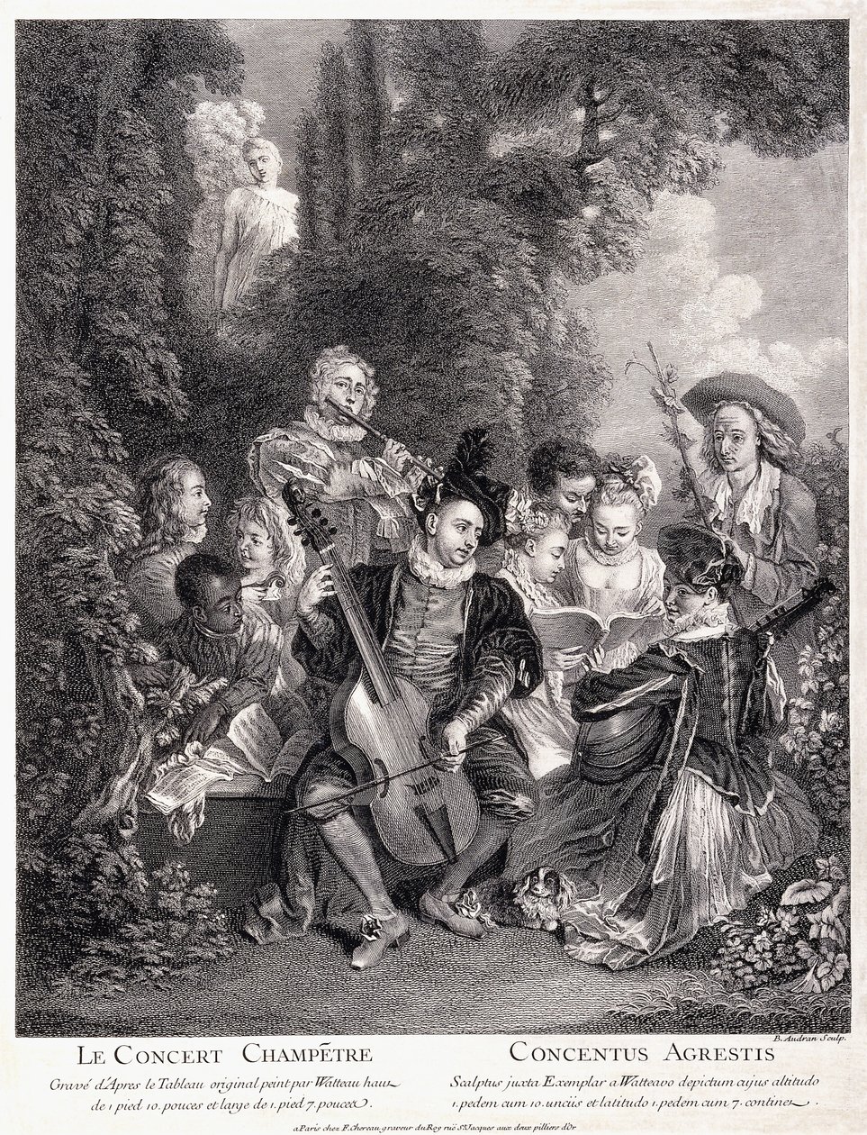El concierto campestre, 1735 de Jean Antoine Watteau