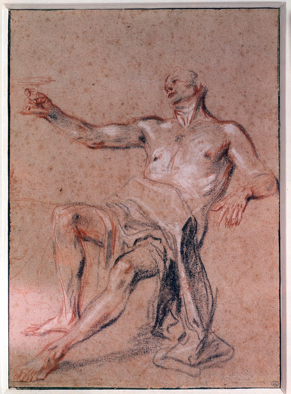 Hombre desnudo de Jean Antoine Watteau