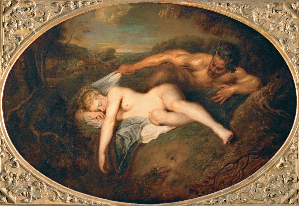Ninfa y sátiro ... de Jean Antoine Watteau
