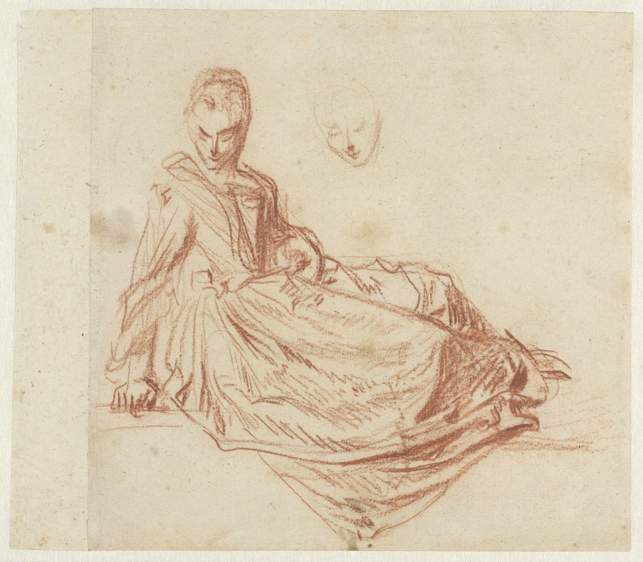 Mujer sentada en el suelo de Jean Antoine Watteau