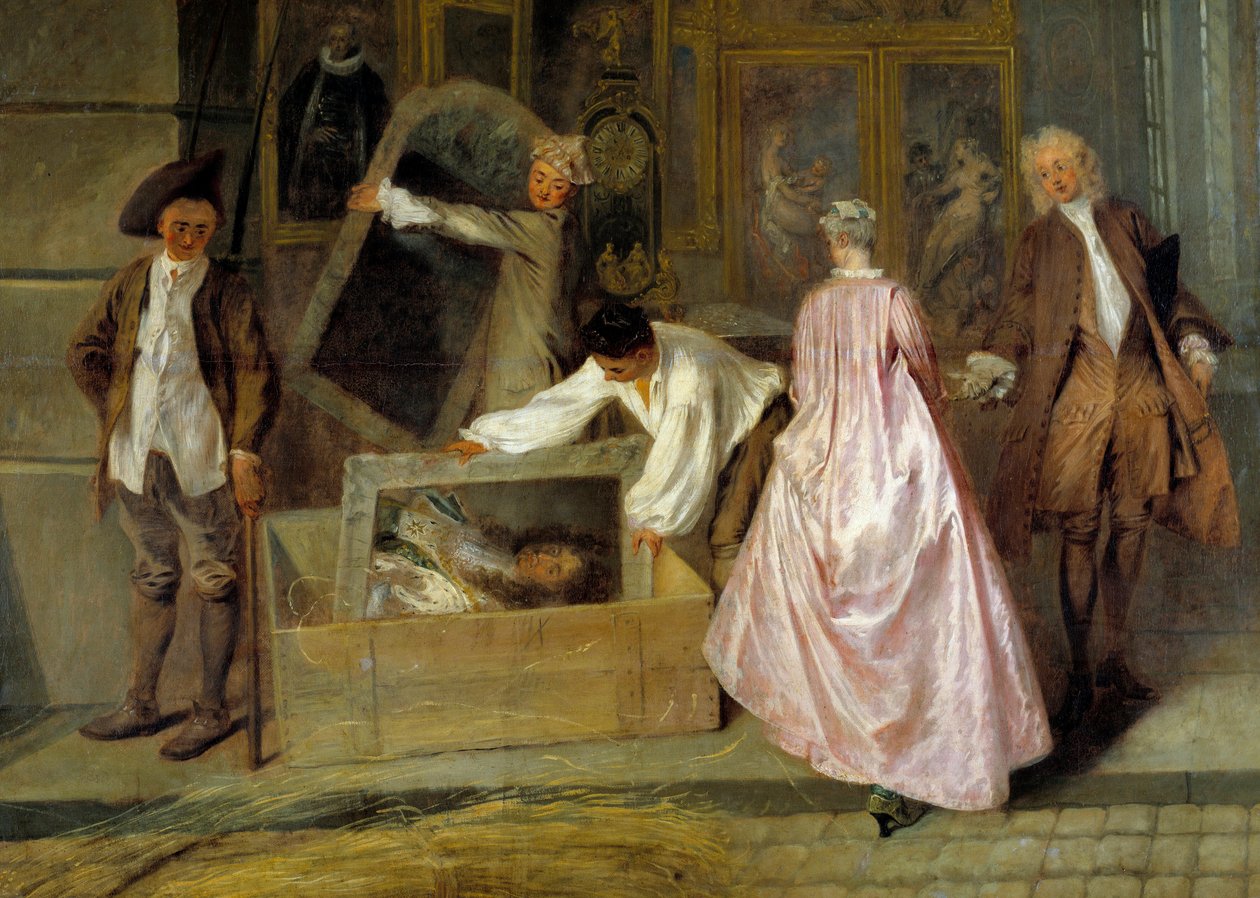 Preparación del paquete (detalle) de Jean Antoine Watteau