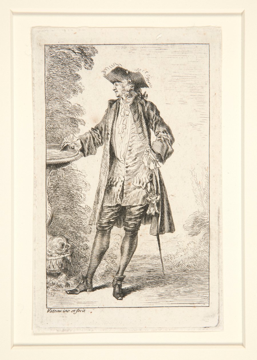 Plato de la serie Figures de mode (Figuras de Moda) de Jean Antoine Watteau
