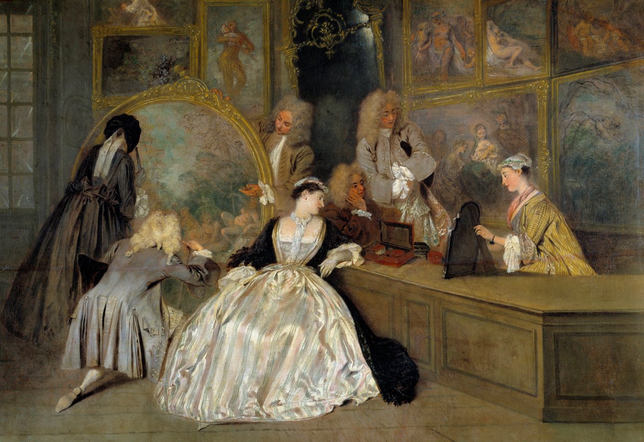 La elección (detalle) de Jean Antoine Watteau