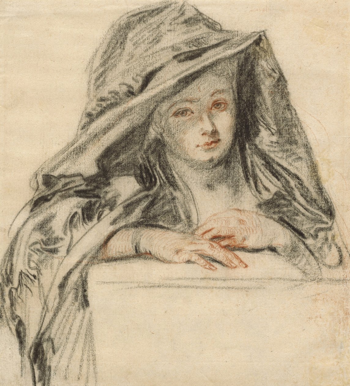 Mujer de Negro, c.1719 de Jean Antoine Watteau