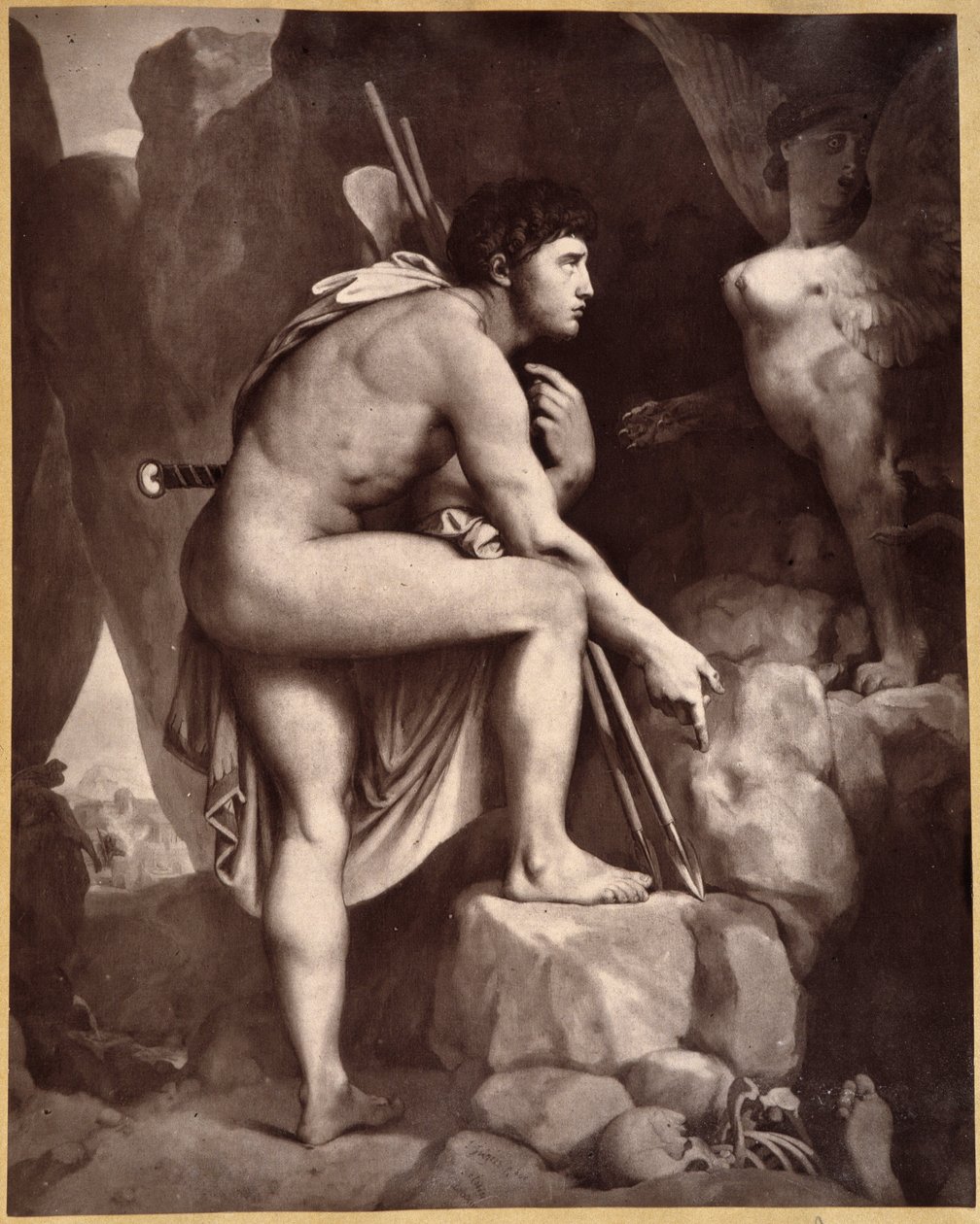 Edipo con la Esfinge según Ingres de Jean Auguste Dominique (after) Ingres