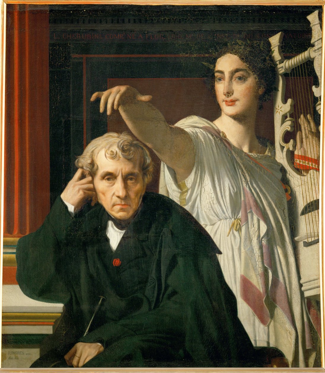 El compositor Luigi Cherubini y la musa ... de Jean Auguste Dominique Ingres
