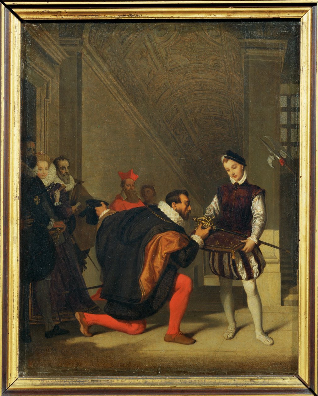Se dice que Don Pedro de Tolede, embajador español, se encontró con un paje que llevaba la espada de Enrique IV en ... de Jean Auguste Dominique Ingres