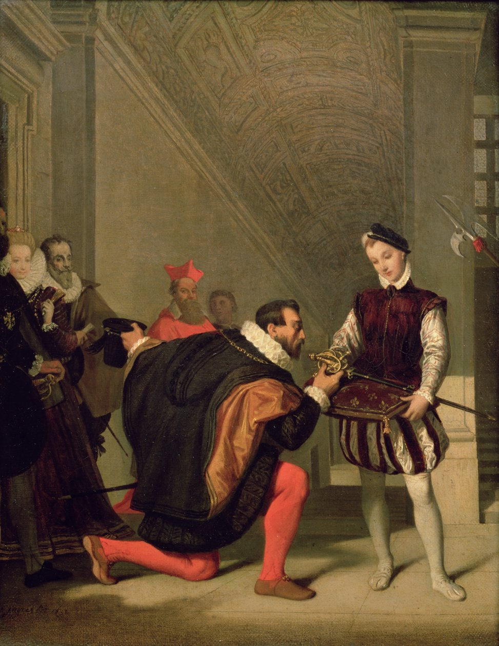 Don Pedro de Toledo (1484-1553) besando la espada de Enrique IV (1553-1610) 1819 de Jean Auguste Dominique Ingres