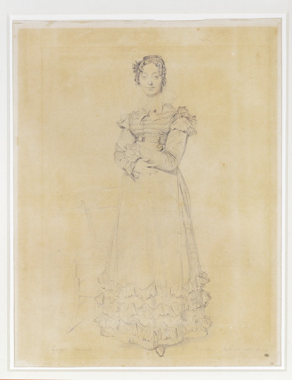 Françoise Leblanc, esposa de Jacques-Louis, secretaria de Elisa ... de Jean Auguste Dominique Ingres