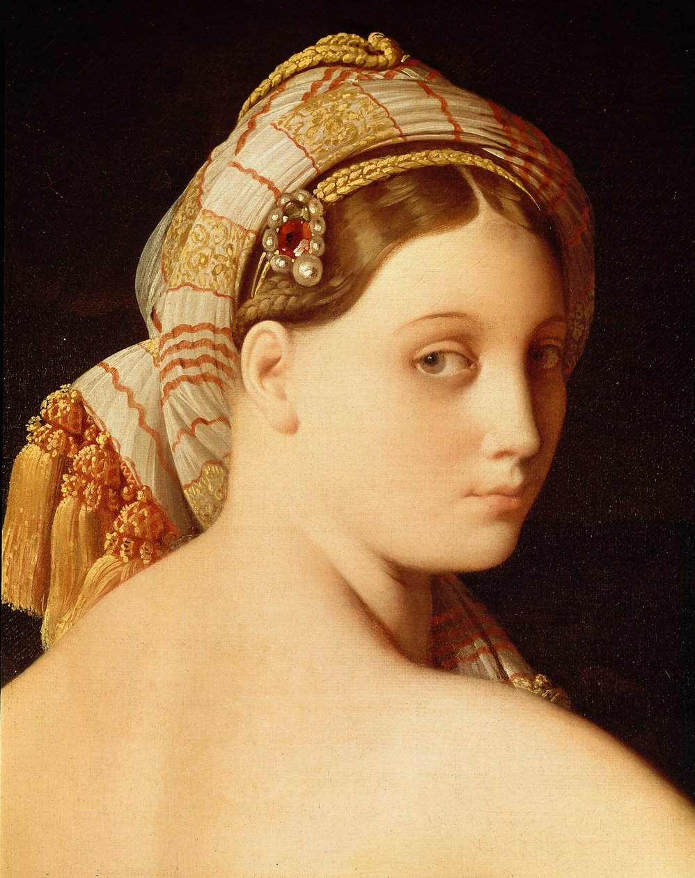 Gran Odalisca. Detalle del rostro de Jean Auguste Dominique Ingres