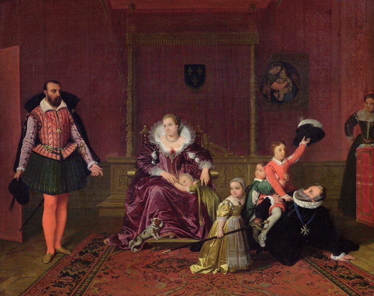 Enrique IV jugando con sus hijos mientras el embajador de España hace su entrada de Jean Auguste Dominique Ingres