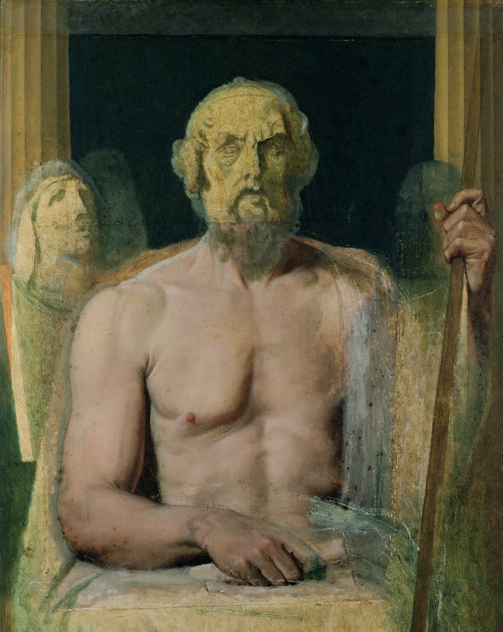Homero, estudio para La Apoteosis de Homero, 1826-27 de Jean Auguste Dominique Ingres