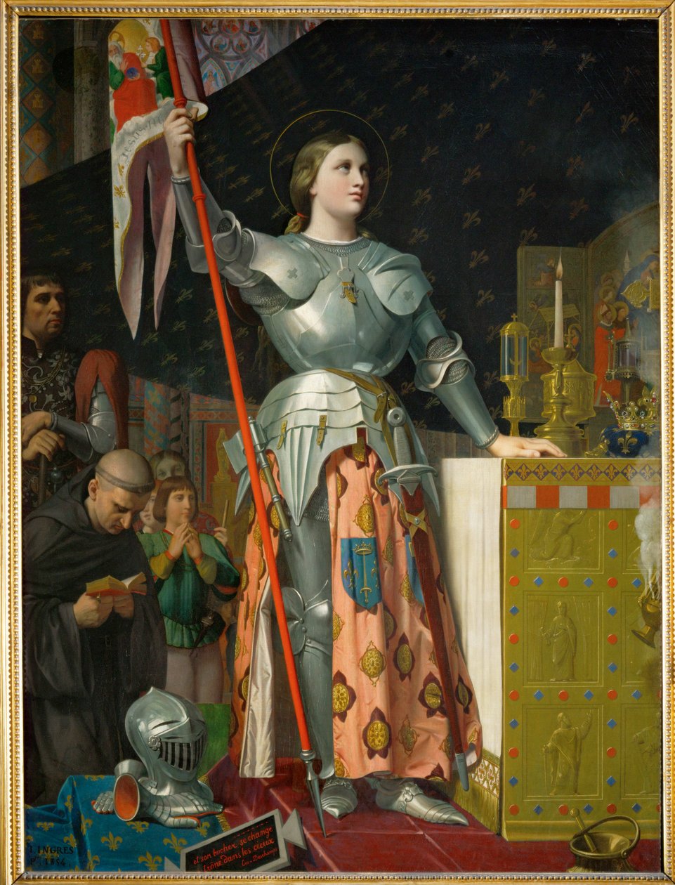 Juana de Arco en la coronación del rey Carlos VII en la catedral de Reims ... de Jean Auguste Dominique Ingres