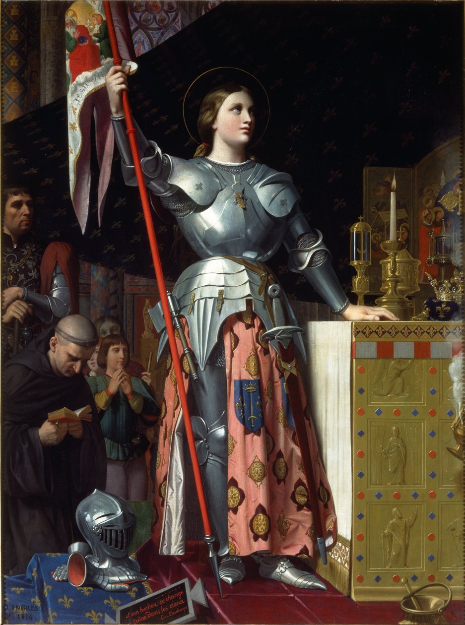 Juana de Arco en la coronación de Carlos VII en la catedral de Reims en 1429 de Jean Auguste Dominique Ingres