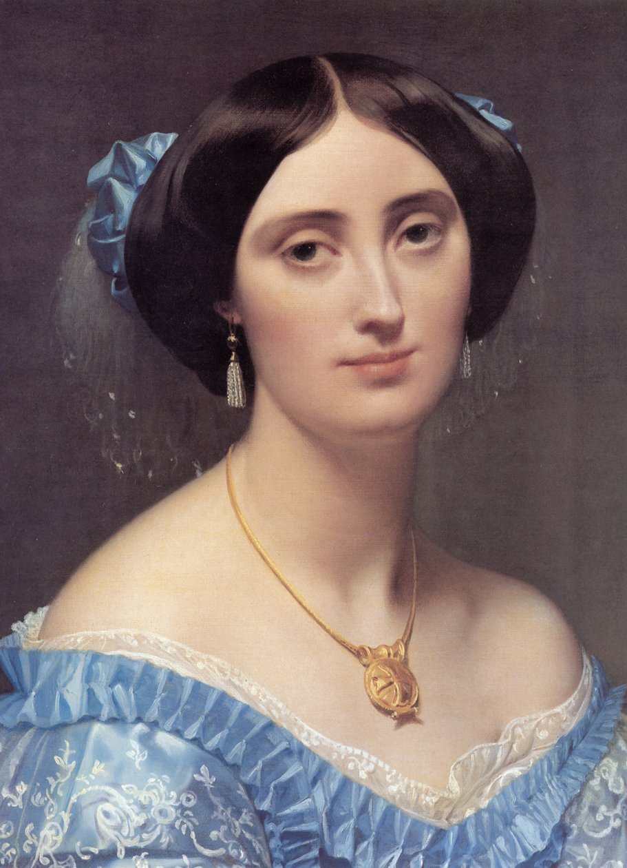 Retrato de la princesa Albert de Broglie (detalle) de Jean Auguste Dominique Ingres