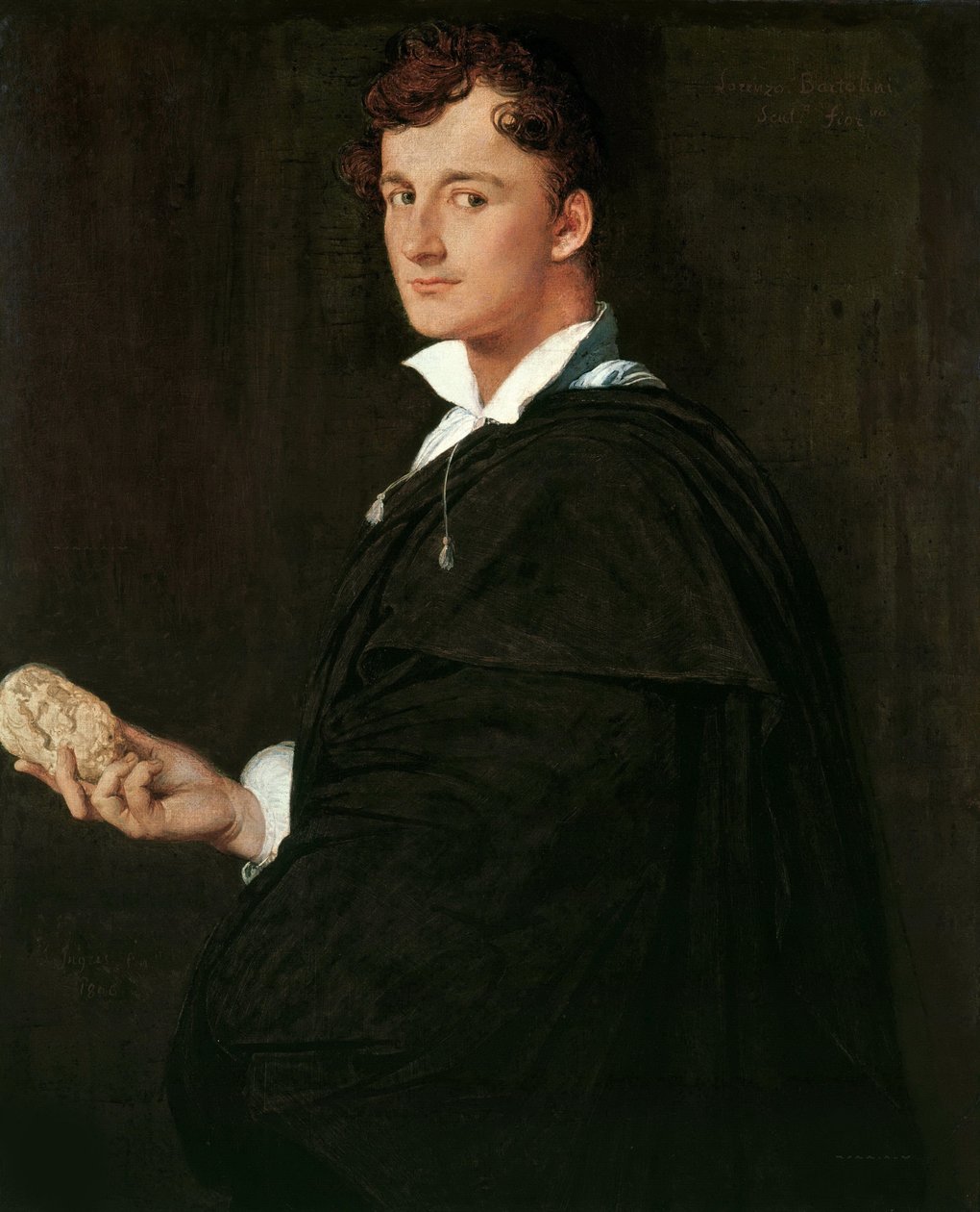 Retrato del escultor Lorenzo Bartolini de Jean Auguste Dominique Ingres