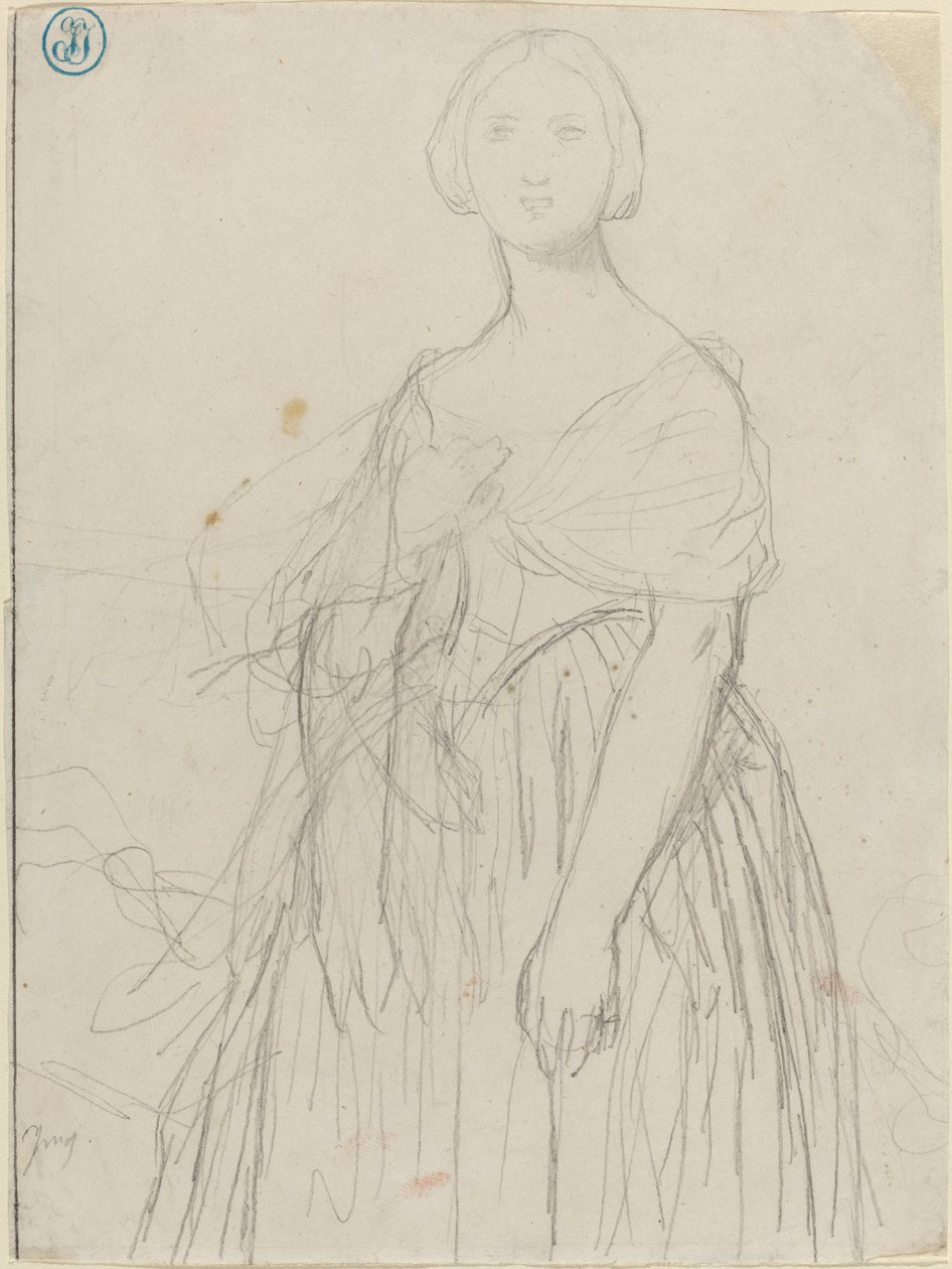 Boceto para Madame Moitessier de Jean Auguste Dominique Ingres