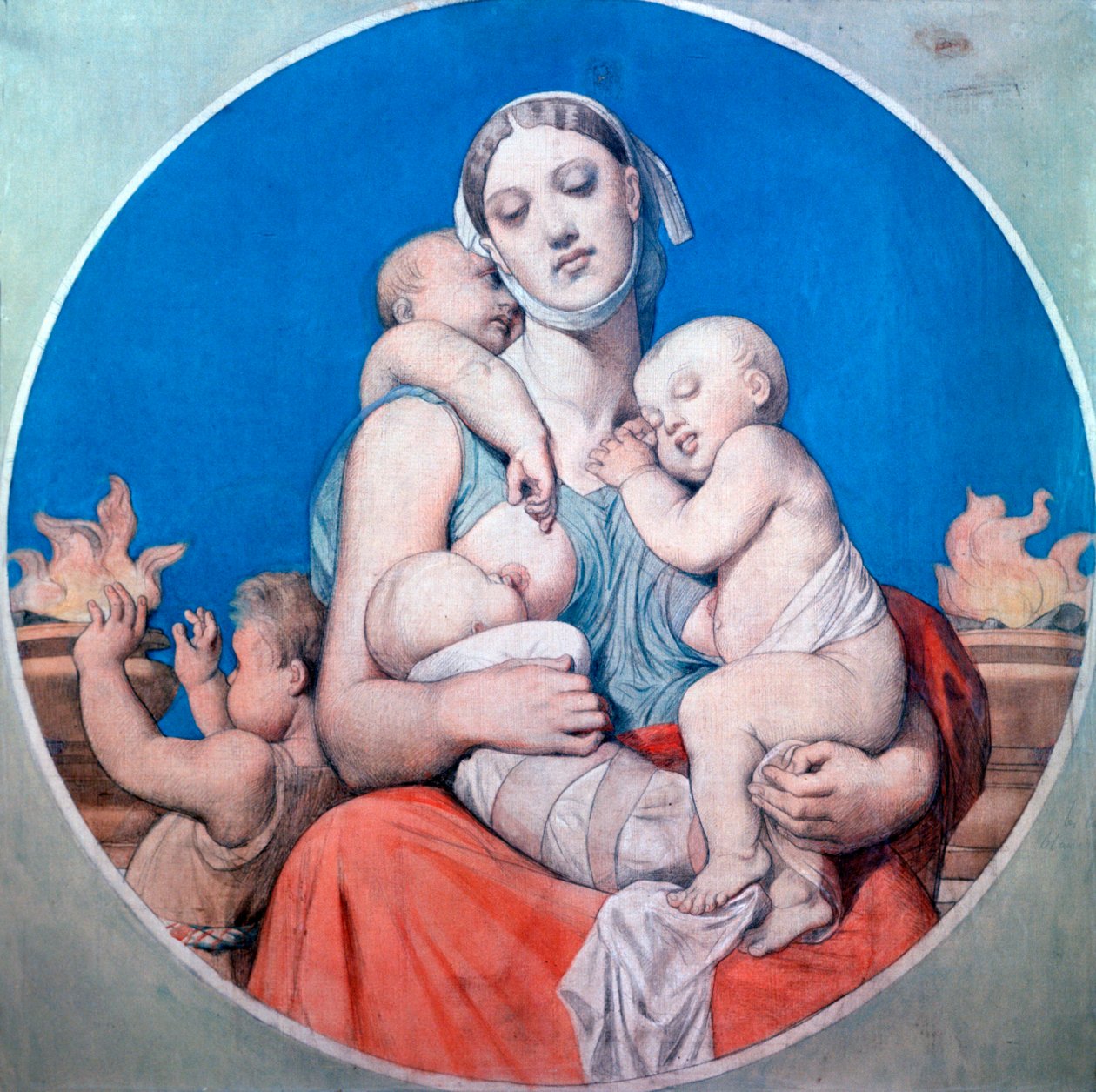Estudio para el vitral en la Capilla Saint Ferdinand, 1833 de Jean Auguste Dominique Ingres