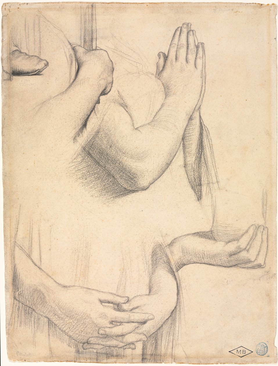 estudio de manos de Jean Auguste Dominique Ingres