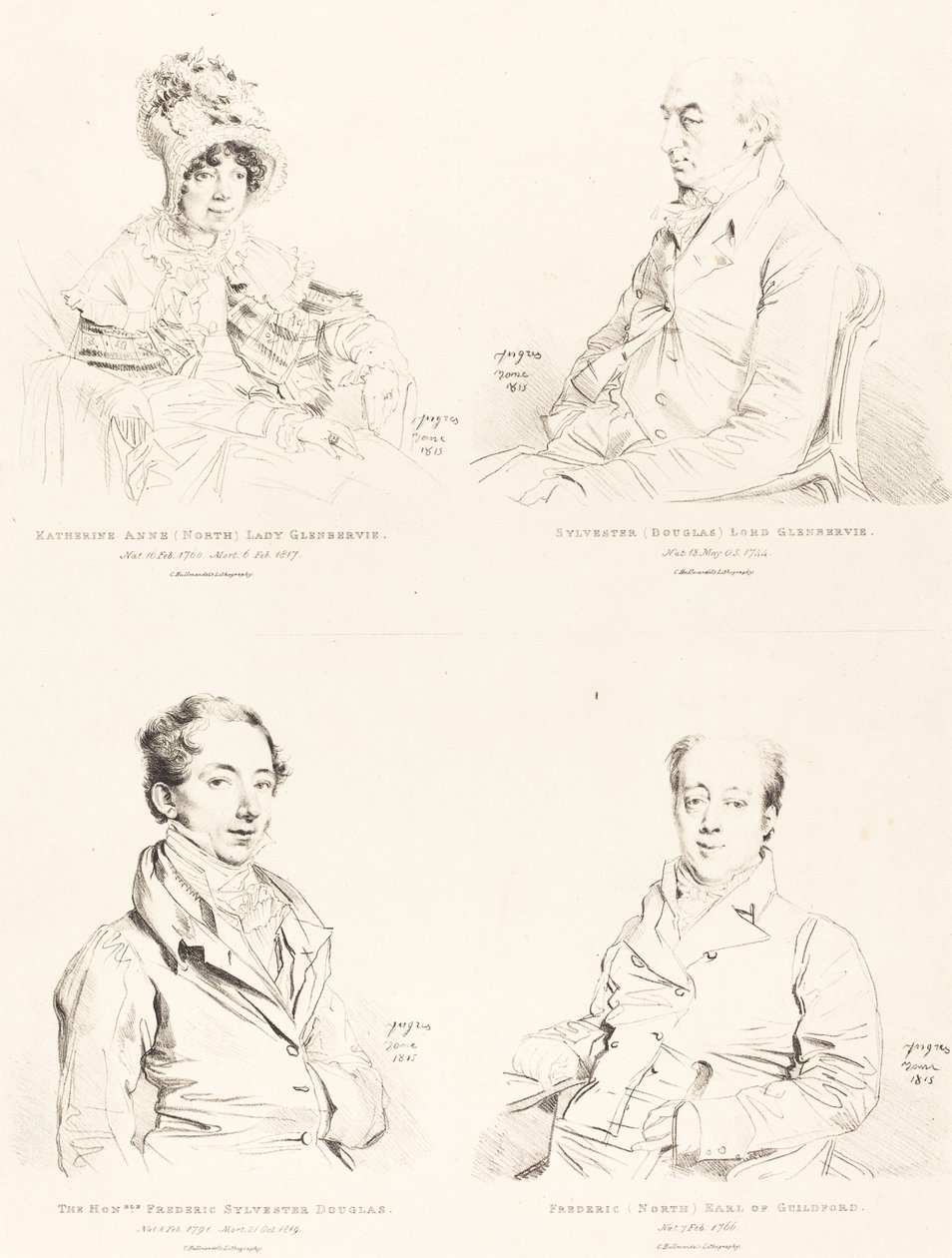Sylvester (Douglas) Lord Glenbervie; Katherine Anne (North) Glenbervie; Frederic (North) Conde de Guilford; Frederic Sylvester Douglas de Jean Auguste Dominique Ingres