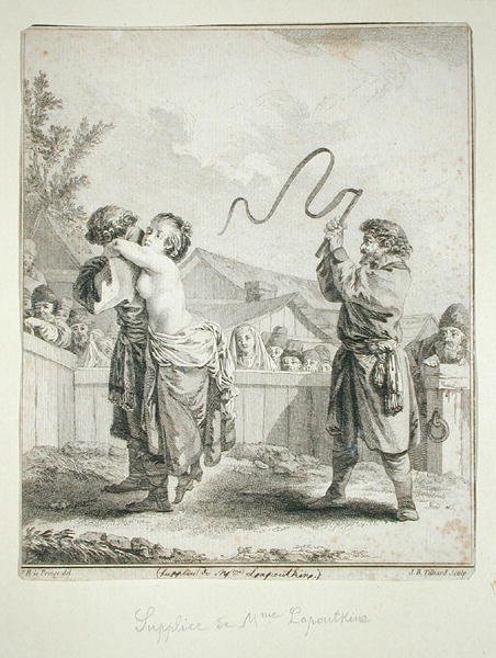 Súplica de Madame Lapoutkine, grabado por Jean Baptiste Tilliard de Jean Baptiste (after) Le Prince