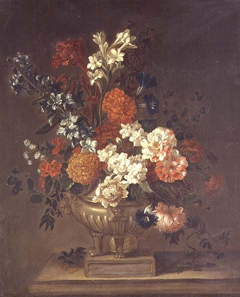 Naturaleza muerta, flores mixtas de Jean Baptiste (follower of) Monnoyer