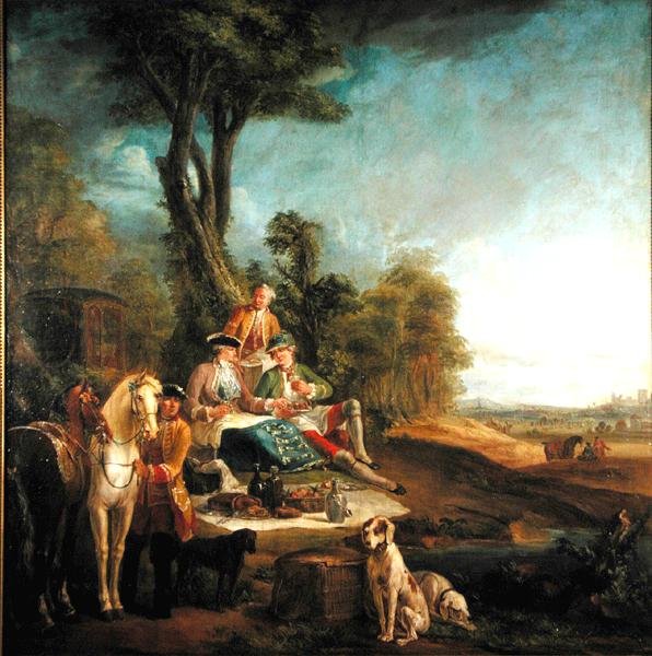 Un almuerzo de caza de Jean Baptiste (school of) Oudry