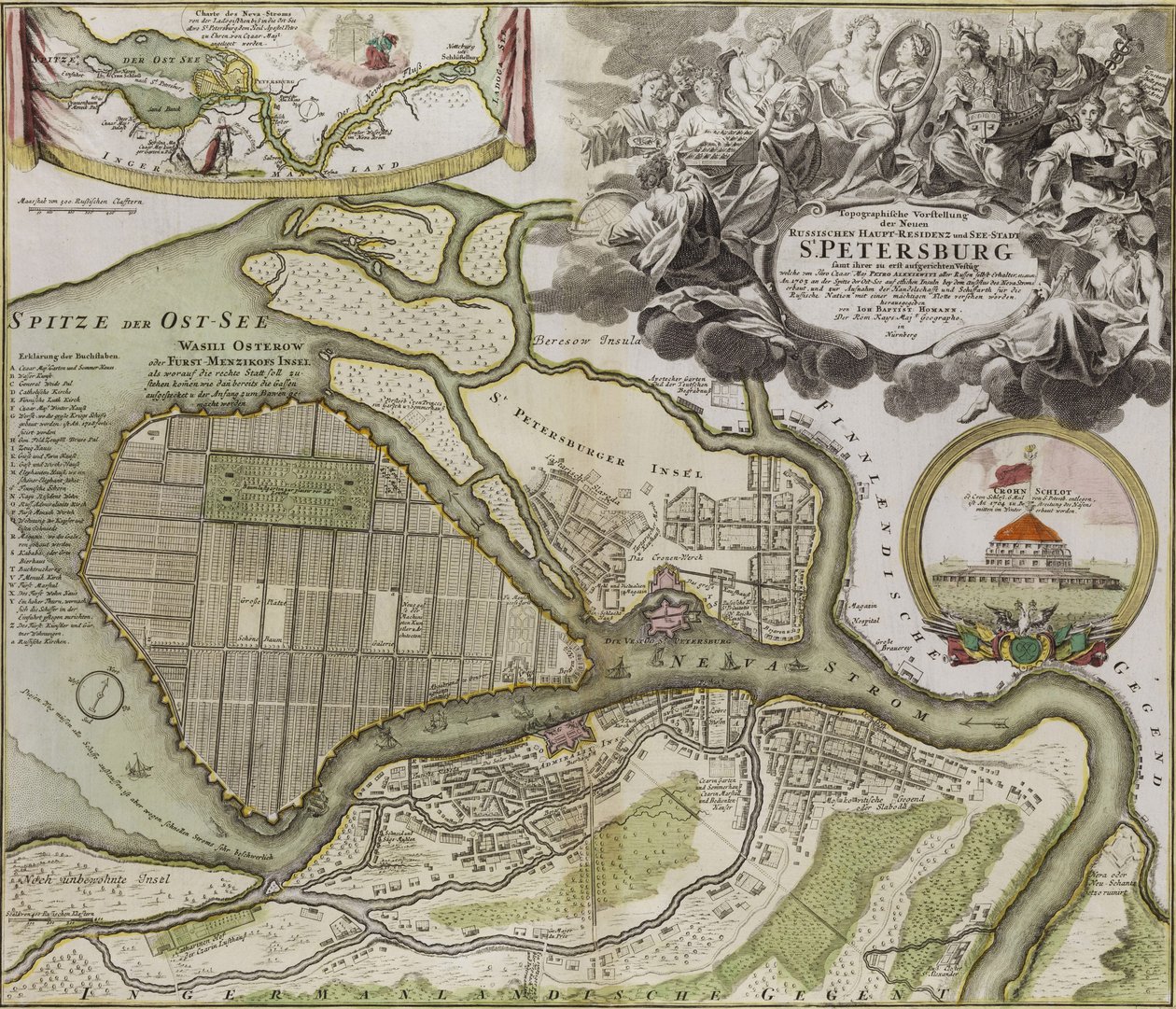 Mapa del plan maestro de San Petersburgo de Jean Baptiste Alexandre Le Blond